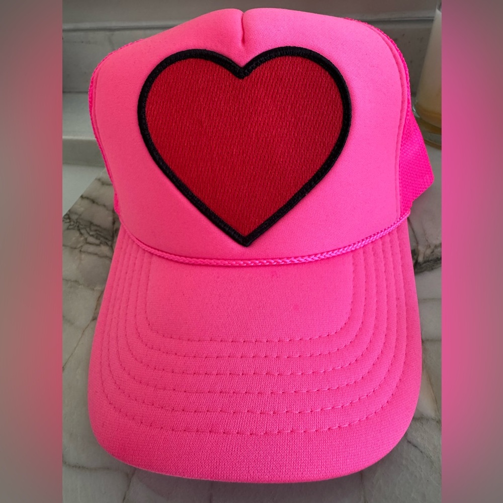 Aviator Nation Hot Pink Heart Trucker Hat